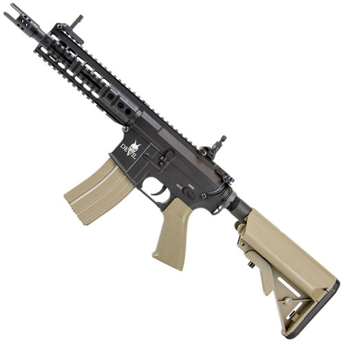 DEVIL AEG M15 CQB Tan Airsoft Rifle (7 Inch)