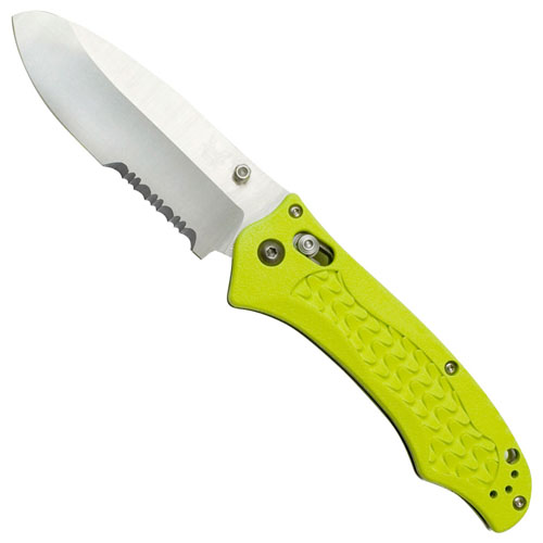 Benchmade 3.45 Inch Combo N680 Edge Dive Folding Knife W Yellow Handle