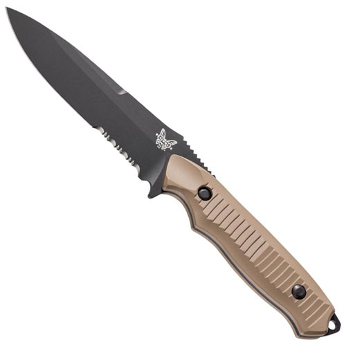 Benchmade Nimravus 4.5 Inch BK1 Combo Tanto Fixed Blade Knife