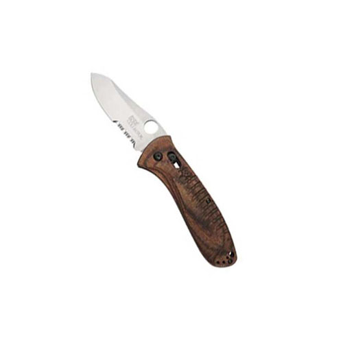 Benchmade Bone Collector 3.36 Inch D2 Combo Blade Walnut Handles Knife