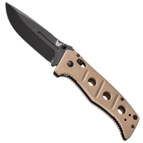 Benchmade 3.82 Inch Black D2 Plain Blade Adamas Folding Knife