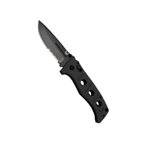 Benchmade 3.82 Inch Black D2 Combo Edge Adamas Folding Knife