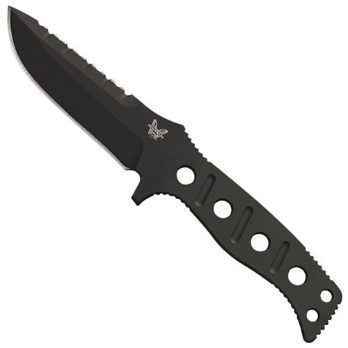 Benchmade 4.2 Inch Black D2 Plain Adamas Drop Point Fixed Blade Knife