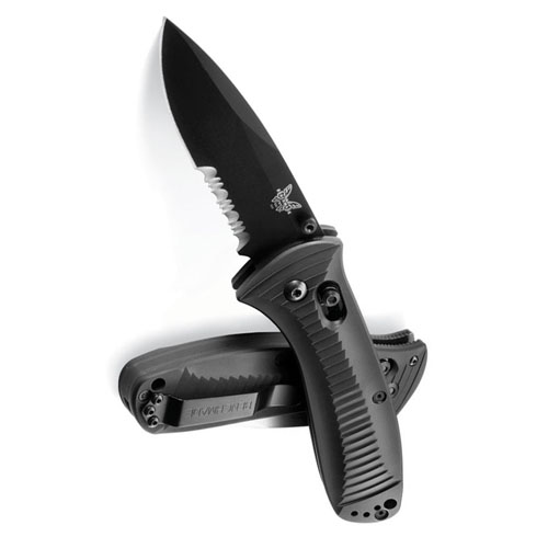 Benchmade 520S Presidio Axis ComboEdge Knife With Satin Finish Blade