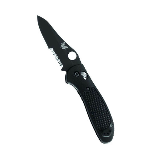 Benchmade Griptillian Black Plain Hollowground Blade Folding Knife
