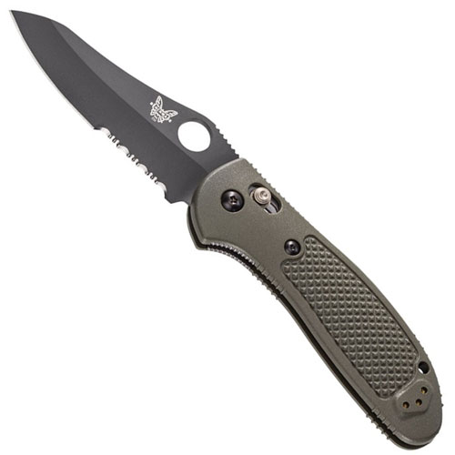 Benchmade 3.45 Inch Black Combo Hollowground Blade Folding knife