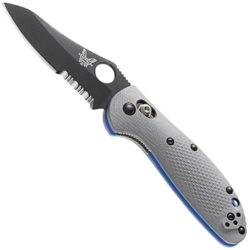 Benchmade Mini Griptilian Combo Edge Knife (Black)