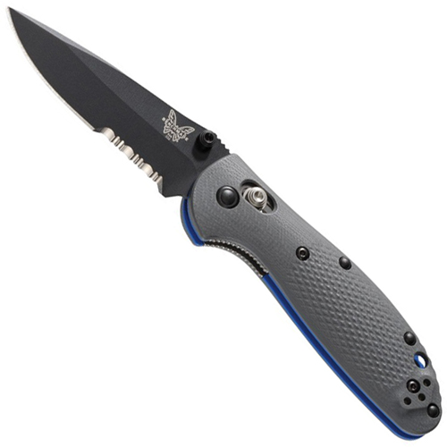 Benchmade Mini Griptilian Drop Point Combo Edge Knife (Black)