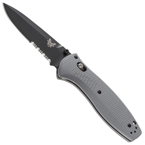 Benchmade Barrage AXIS-Assisted Combo Edge Knife (Black)