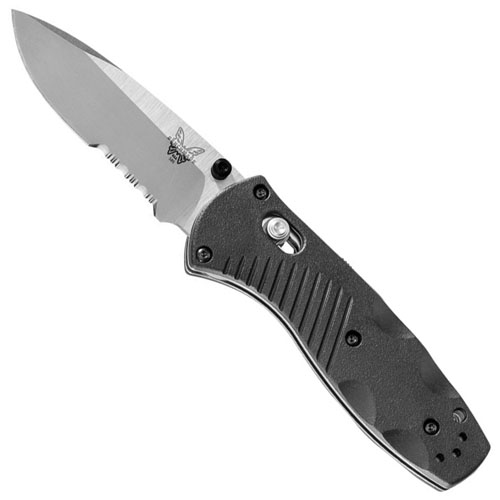 Benchmade Mini-Barrage 2.91 Inch Satin Combo Blade Folding Knife