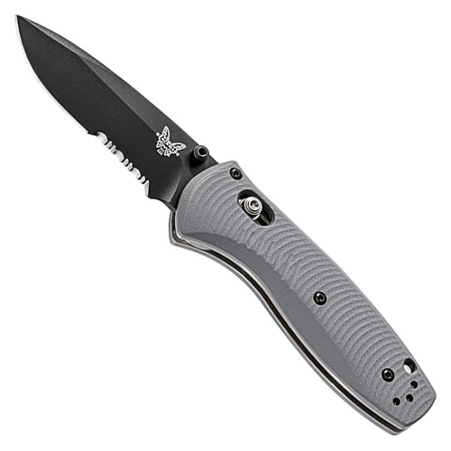 Benchmade Mini Barrage AXIS-Assisted Combo Edge Knife (Black)