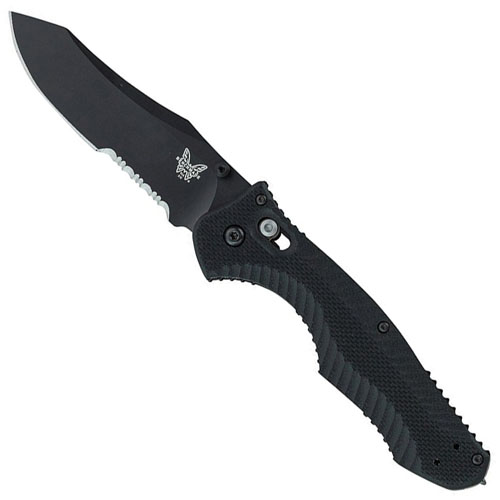 Benchmade 3.98 Inch Black Combo Blade Osborne Contego Folding Knife