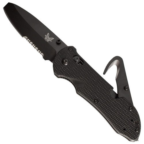 Benchmade Triage Rescue 3.5 Inch Black Combo Blunt Tip Blade Folding Knife