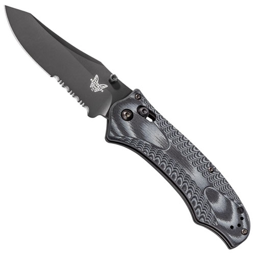 Benchmade Osborne Rift Axis 3.67 Inch BK1 Combo Blade Folding Knife