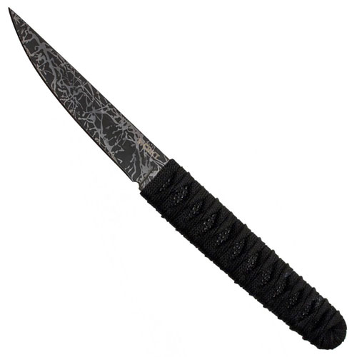 CRKT Burnley Obake Acid Etch Pattern Black Paracord Fixed Blade Knife