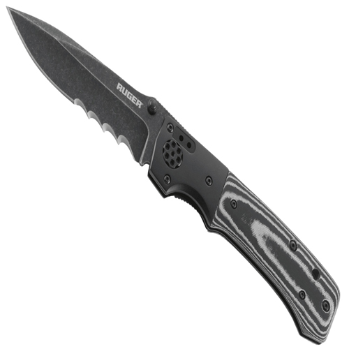 CRKT Ruger All-Cylinders Revolver Knife Serrated Edge