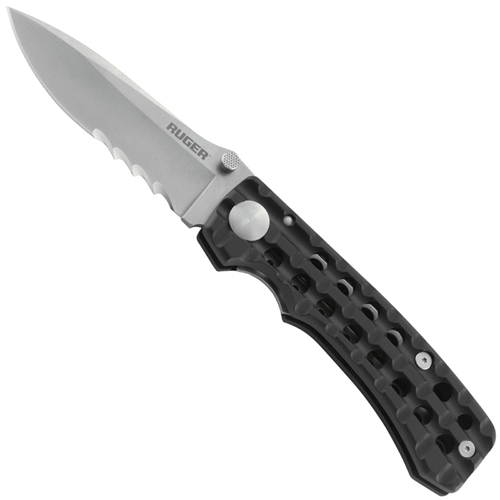 CRKT Ruger Go-N-Heavy Stonewash Knife Serrated Edge