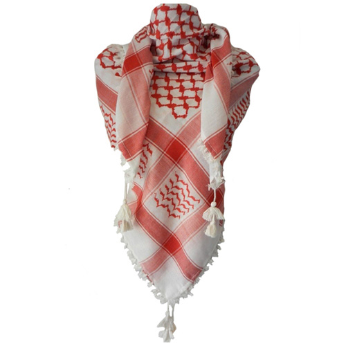 Shemagh Tactical Tassel Scarf - White/Red