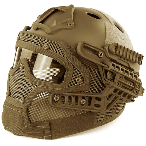 Full-Face Mask Combat Helmet (Tan)