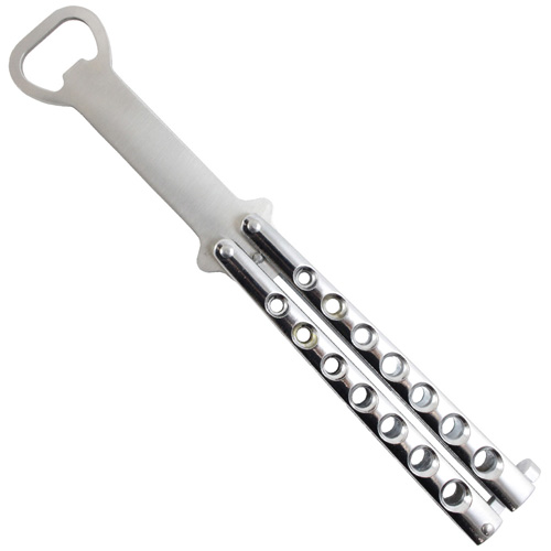 Balisong Bottle Opener - Silver