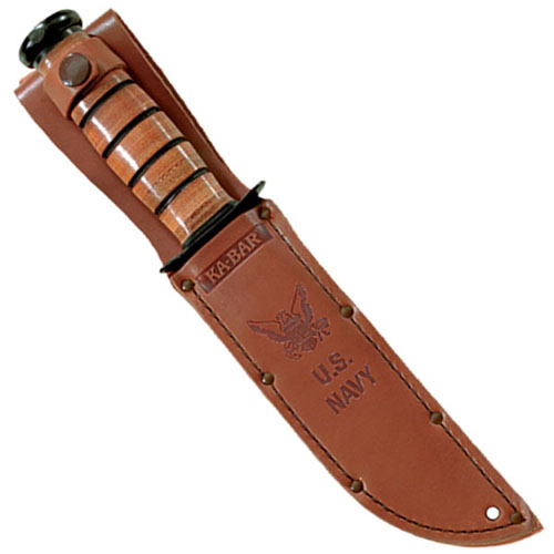 Ka-Bar 3-1225S-0 USN Logo Brown Leather Sheath