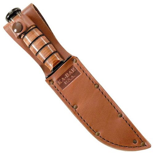 Ka-Bar 3-1251S-9 Usmc Logo Brown Leather Sheath