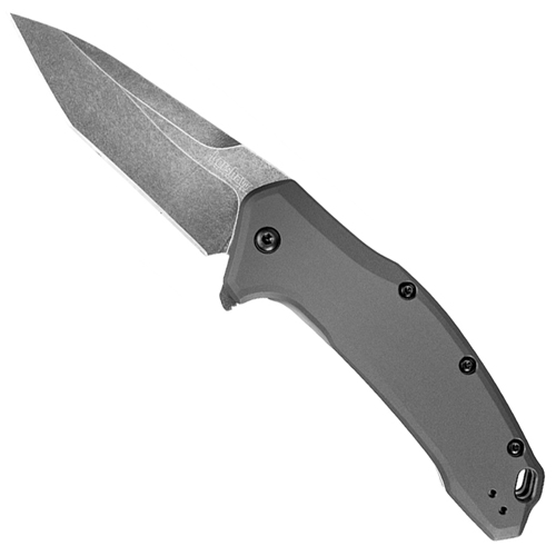 Kershaw Link Tanto Gray Aluminum Blackwash Folding Knife