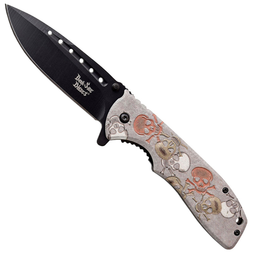 Dark Side Blades 3.75 Inch Drop Point Folding Blade Knife - Tan