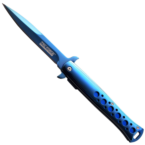 Tac-Force Mirror Titanium Coated Folding Blade Knife - Blue