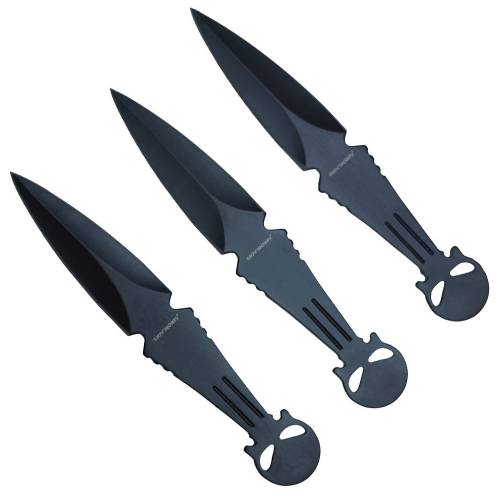 Punisher Skull Head Throwing Knife Set with Sheath