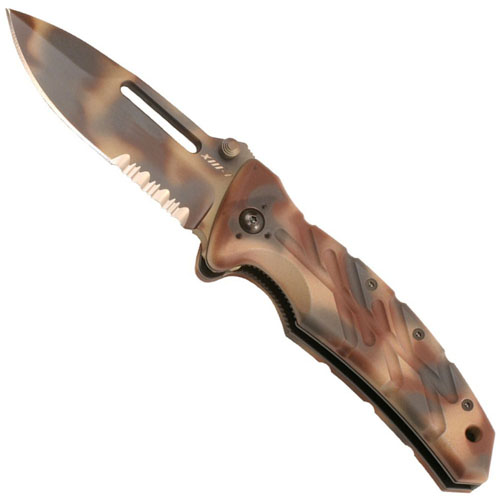 OKC XM 1DS Desert Camo Combo Edge Knife