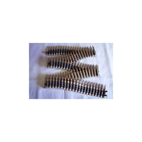 M249 223 Silver Bullet Belt With Silver Tips Black Links