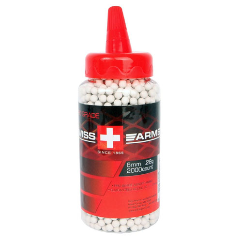 Swiss Arms Pro Grade .28gr 2000ct Bottle with Feeder lid White