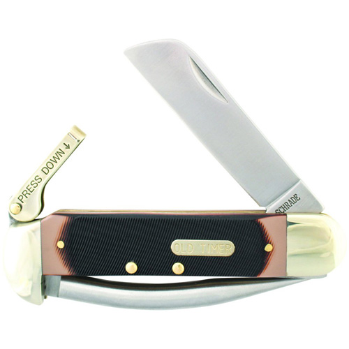 Schrade Old Timer Mariners Knife Red Old Timer Saw Cut Handle