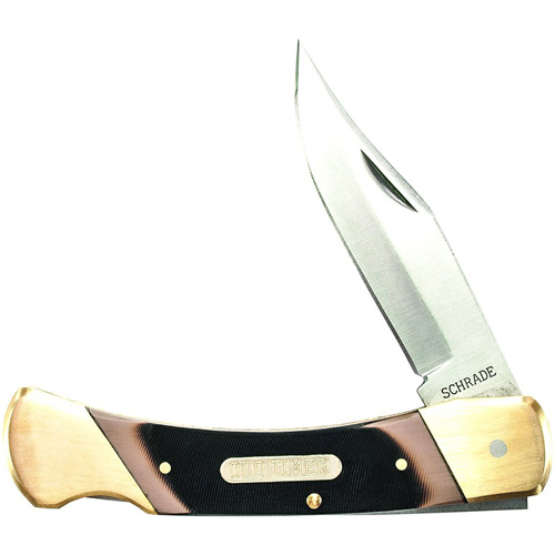 Schrade Cave Bear 5 Inches Closed With Leather Sheath