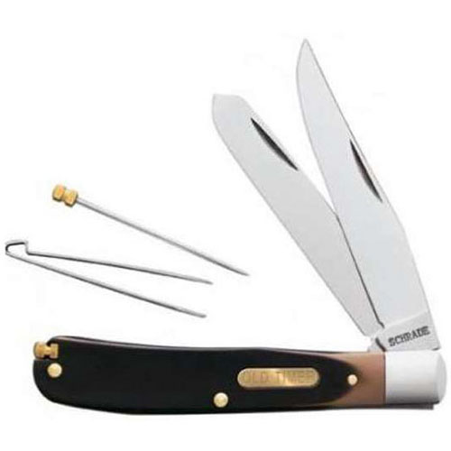 Schrade Bearhead Trapper with Field Pick Tweezer Folding Knife