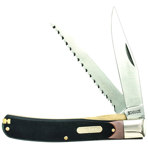 Schrade Buzz Saw Trapper 4 3/16 Inches With Field Pick-Tweezer Locking Saw