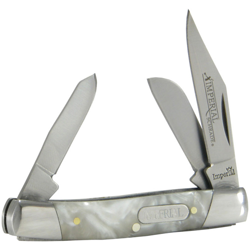 Schrade Imperial Stainless Steel large 3 Blade Clam Pack Folding Knife