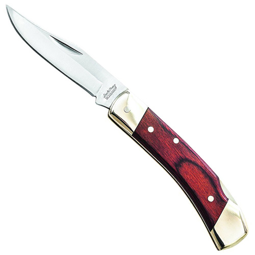 Schrade Smokey 3 3/4 Inches Closed Lockback With Leather Sheath Knife