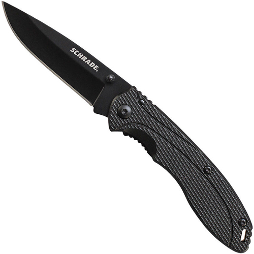 Schrade Black Aluminum Liner Lock Folding Knife