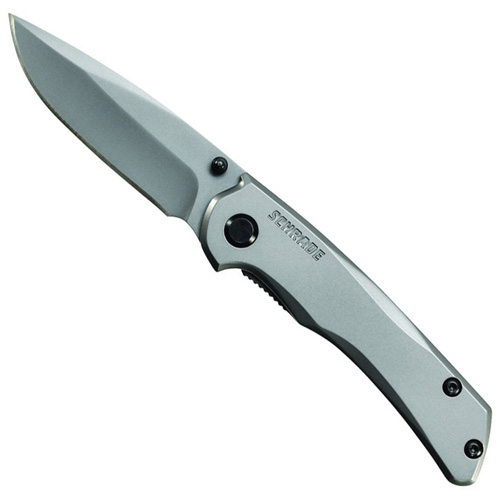 Schrade Grey Steel Frame Lock Titanium Coated Folding Knife