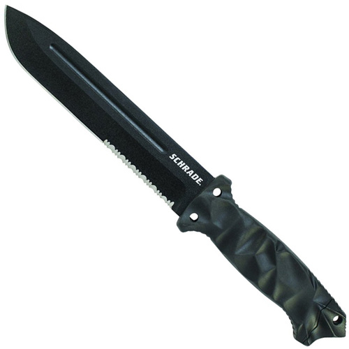 Schrade Large Full Tang Partially Serrated Drop Point Fixed Blade Knife