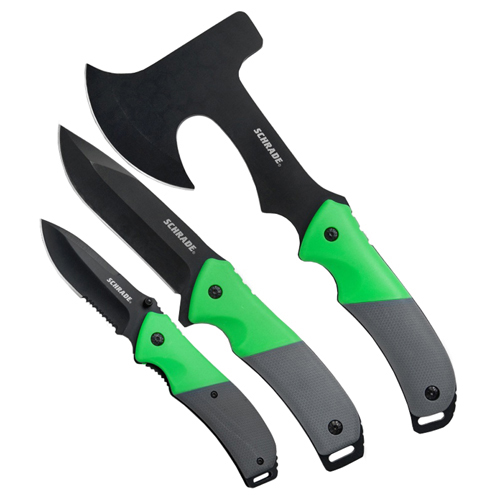 Schrade 3 Piece Rubber Handle Outdoor Combo Pack