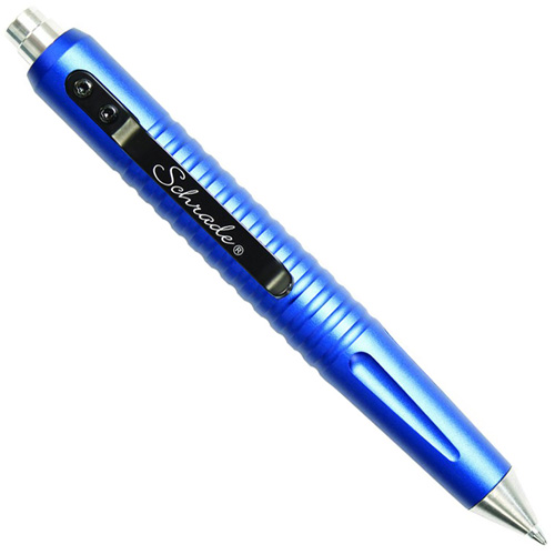 Schrade MATTE Blue Push Button Tactical 5.06 Inch Overall Pen