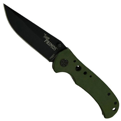 Schrade Primos Linerlock Black Coated Stainless Steel Clip Point Blade Folding Knife