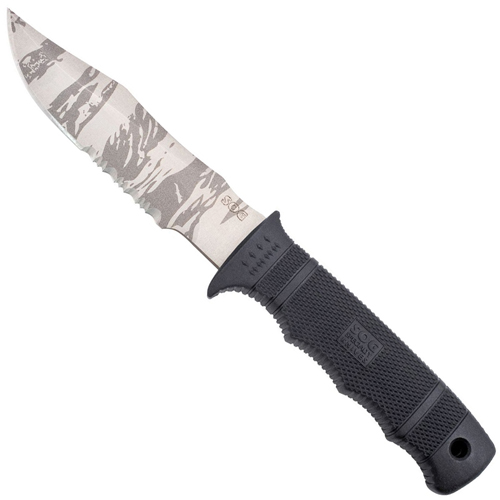 Sog Seal Seal Pup Tiger Stripe Fixed Blade Knife