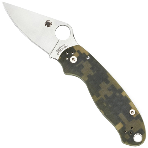 Spyderco Para 3 Plain Edge Folding Knife - Camo