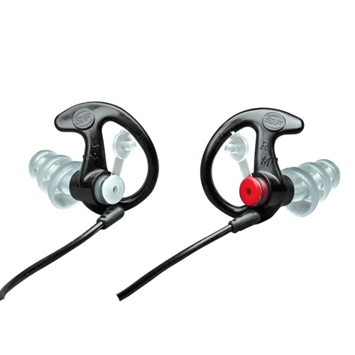 Triple Flanged Black Large 1 Pair Filtered Earplugs