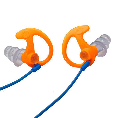 Triple Flanged Orange Large 1 Pair Full-Block Earplugs
