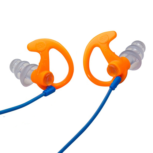 Triple Flanged Orange Medium 1 Pair Full-Block Earplugs